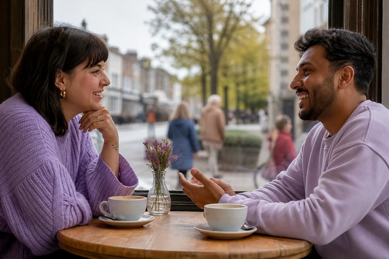 Person writing an authentic dating profile at a café in Maidstone