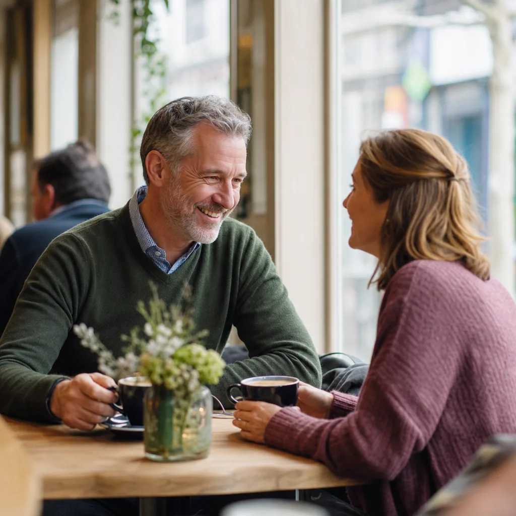 Person writing down dating boundaries at a café table