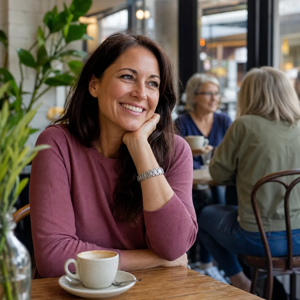 Adults talking over coffee in Maidstone town centre