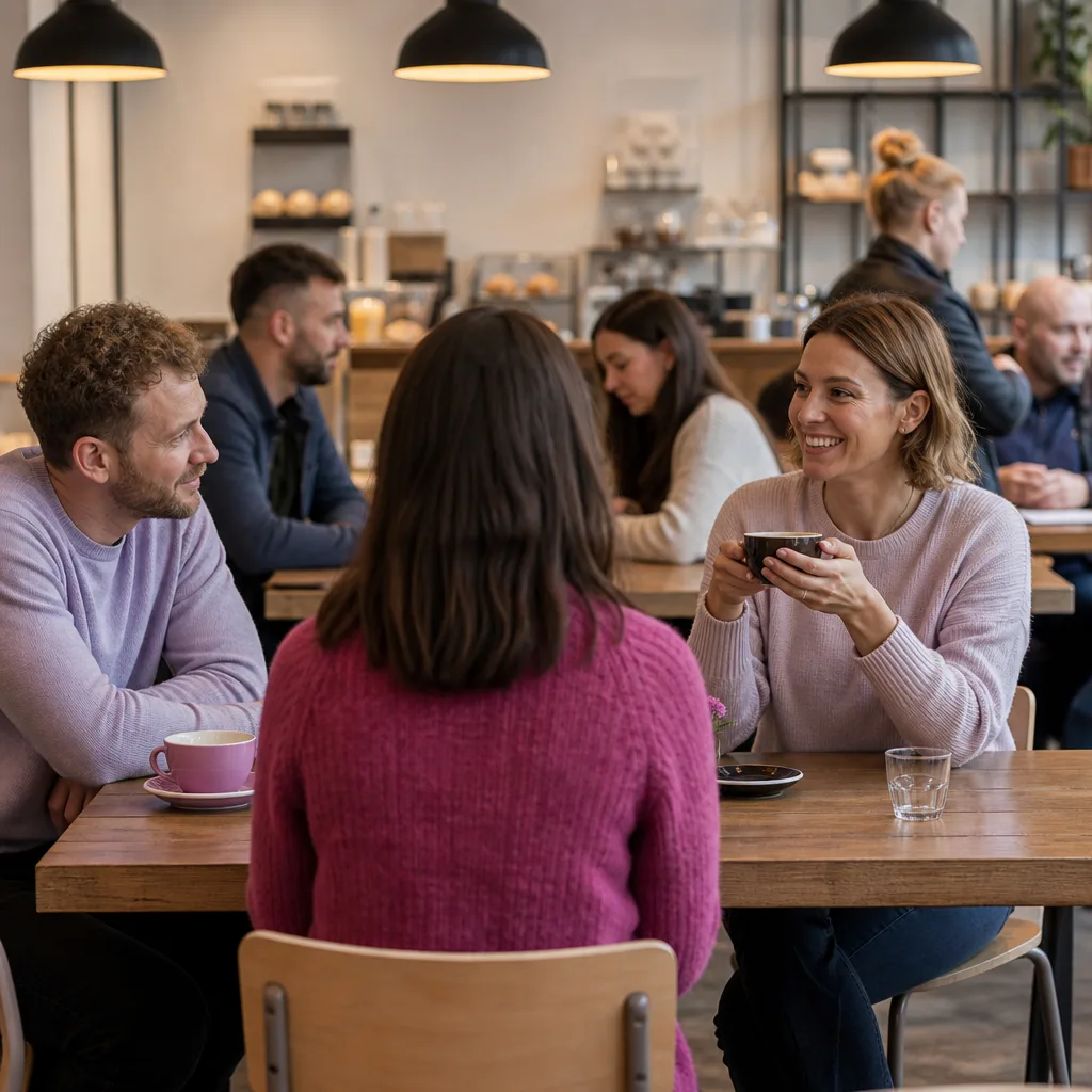 A newcomer introducing themselves to a small social group in Maidstone